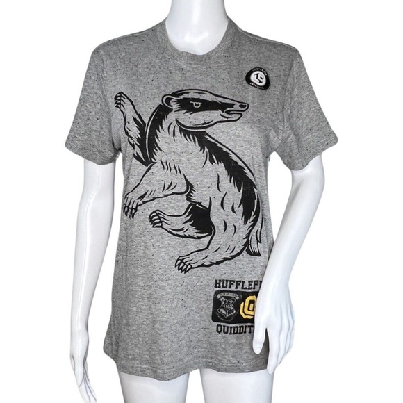 Harry Potter Shirt Womens XS Gray Black Speckled Graphic Tee Geek Movie Nerd - Picture 1 of 8